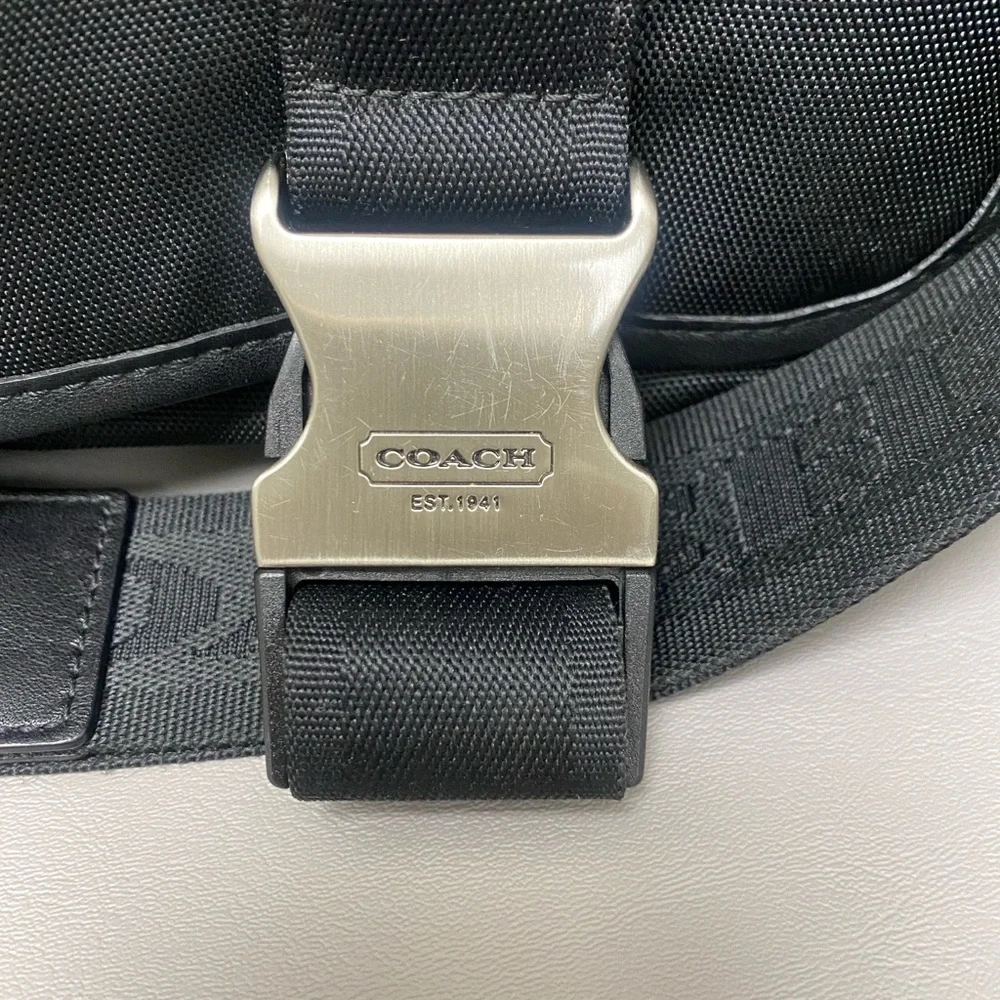 Coach Voyager Black Messenger Bag/ Travel Bag With Silver Accents - NWOT